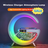 LuminaGroove Intelligent G-Shaped LED Lamp with Bluetooth Speaker and Wireless Charger
